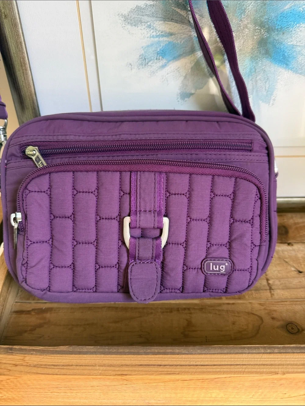 lug Quilted Violet Crossbody Bag